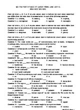 Bài thi thử kiểm tra học kỳ I môn Tiếng Anh Lớp 12 - Năm học 2021-2022 (Có đáp án)